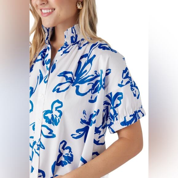 CROSBY by Mollie Burch Tops - CROSBY Britt Top in Park Floral White